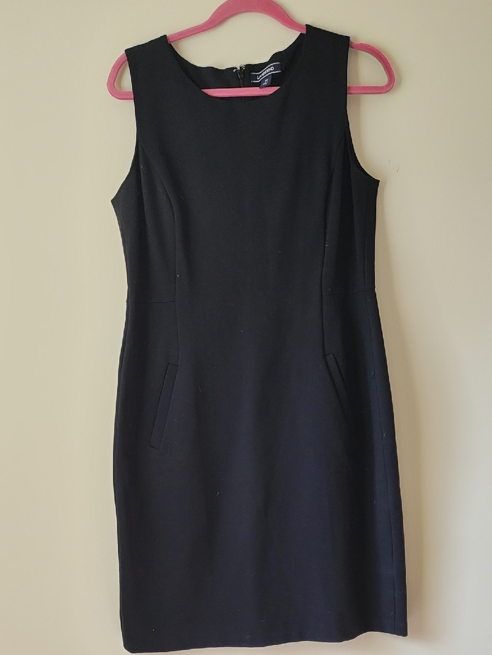 Lands Black Sleeveless Midi Sheath Dress With Pockets